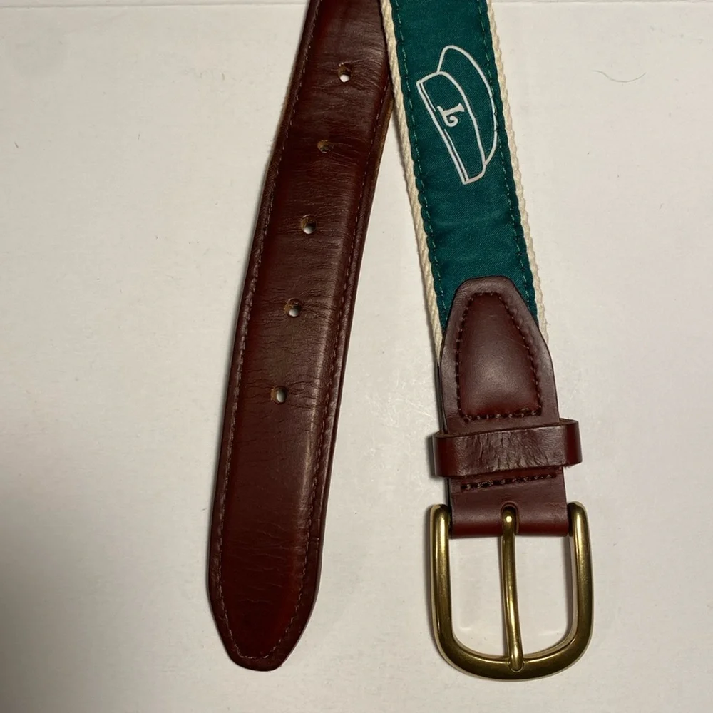 YRI‎ Green Tour Golf Belt Brass Buckle 40/100 Made In USA